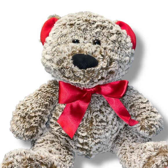 Animal Adventure Plush Teddy Bear Heart Frosted Stuffed Nursery Decor Ribbon 12" - Picture 2 of 10